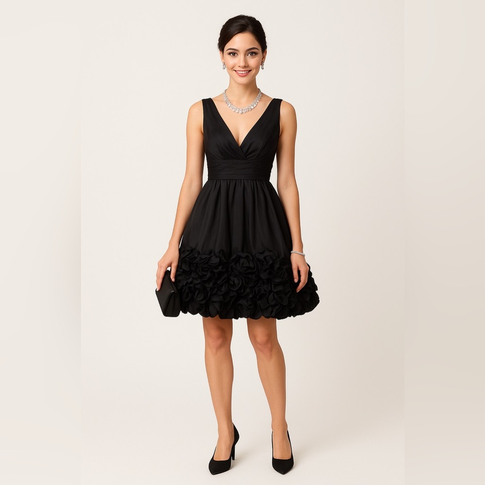 BCBG Maxazria Camilla cocktail black dress retails $378 USD-Grad Dress